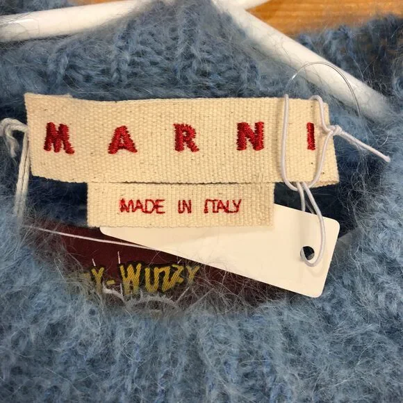 Marni Blue & White Striped Mohair-Blend Sweater Size 38 With Original tag - Picture 6 of 15